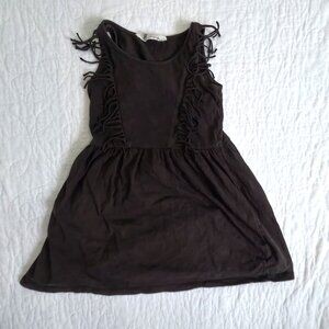 H&M Girl's Black Fringe Dress 6-8Yrs